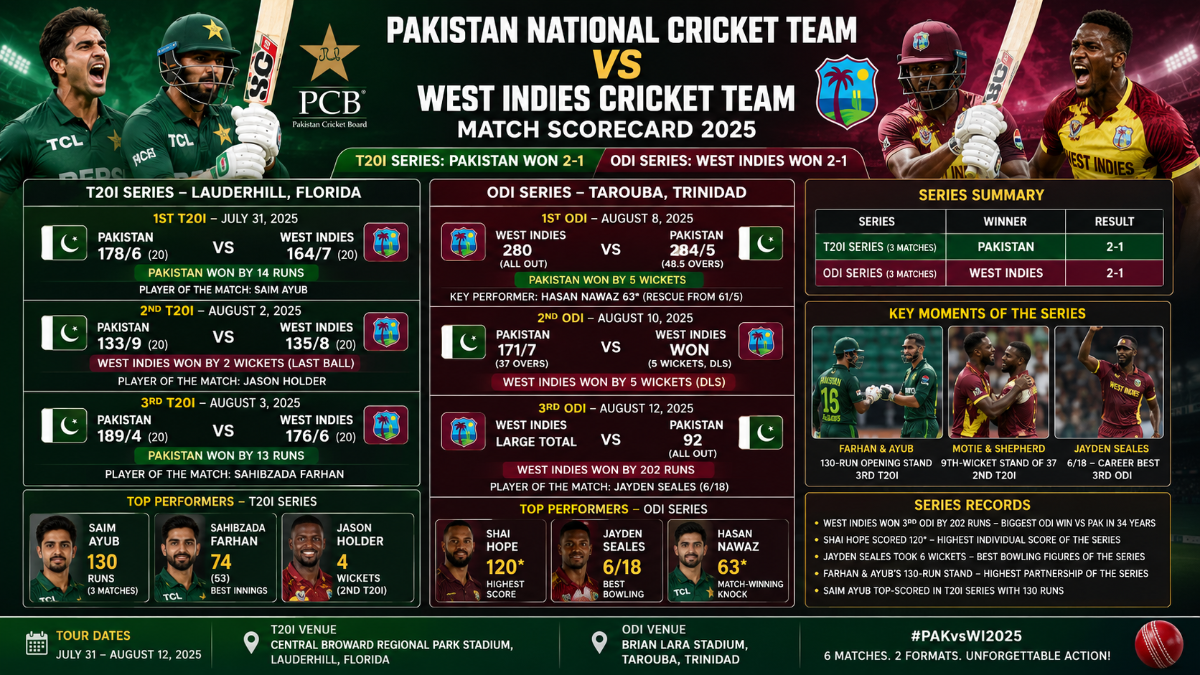 Pakistan vs West Indies Cricket Timeline: Complete History, Head-to-Head Records and Stats (1958–2025)