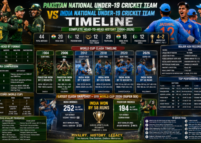 Pakistan vs India U19 Cricket Timeline: Full Head-to-Head History (2004–2026)