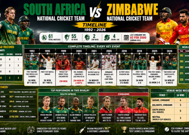 South Africa National Cricket Team vs Zimbabwe National Cricket Team Timeline: Complete Head-to-Head History (1992–2026)