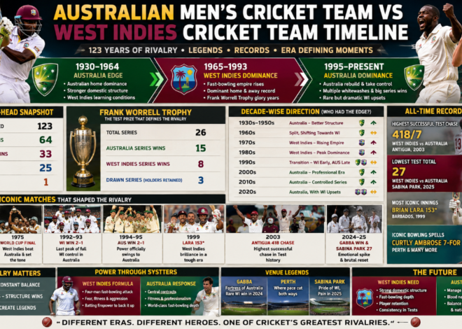 Australia vs West Indies timeline