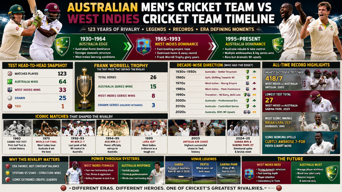 Australia vs West Indies timeline