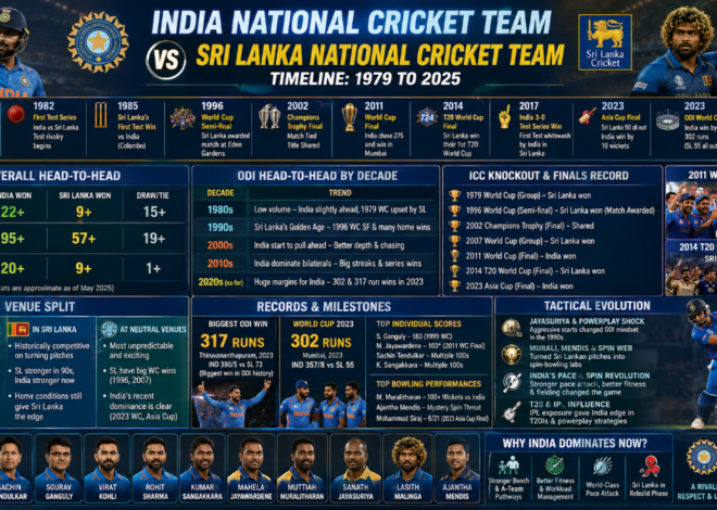 India vs Sri Lanka Timeline: Full Rivalry Map From 1979 To 2025