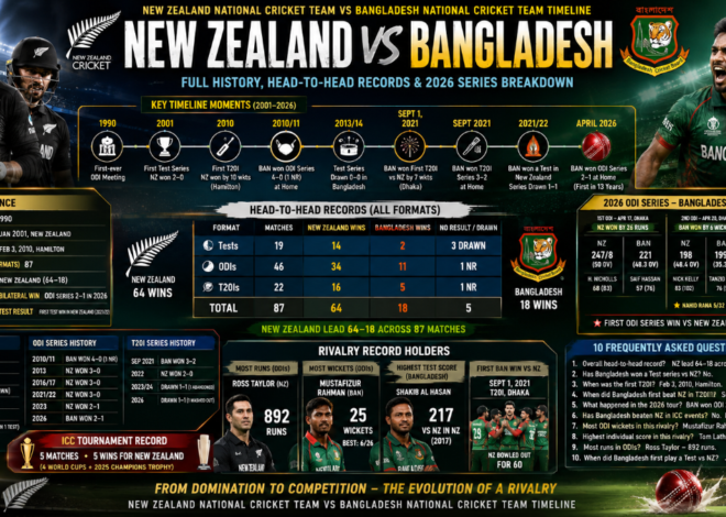 New Zealand vs Bangladesh Cricket Timeline: Full History, Head-to-Head Records and 2026 Series Breakdown