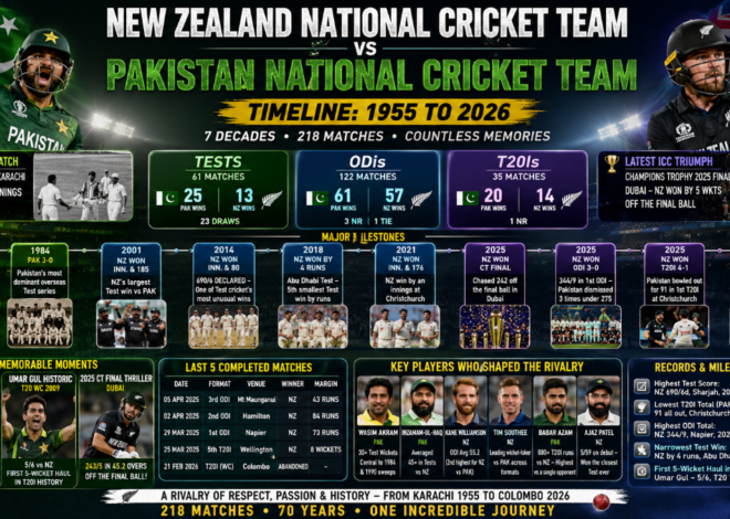 New Zealand vs Pakistan Cricket Timeline: Complete History from 1955 to 2026