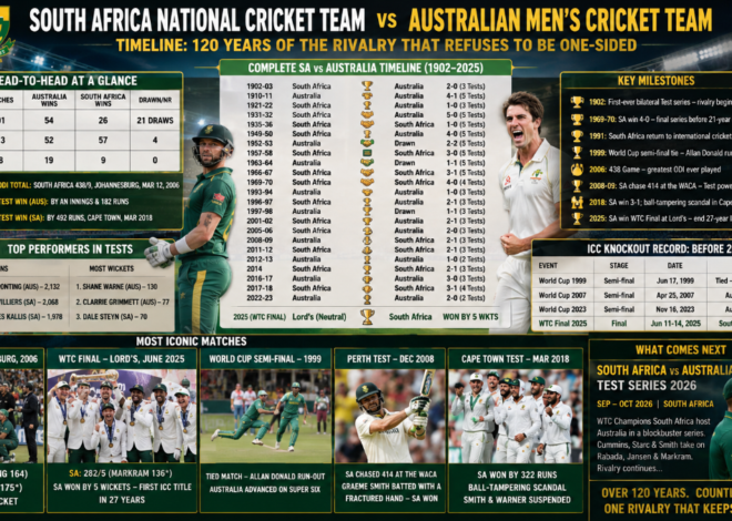 South Africa National Cricket Team vs Australian Men’s Cricket Team Timeline: 120 Years of the Rivalry That Refuses to Be One-Sided