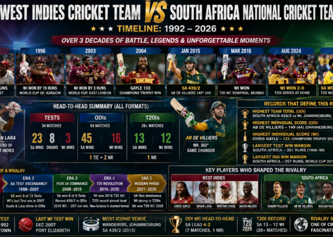 West Indies vs South Africa Cricket Timeline: 1992–2026