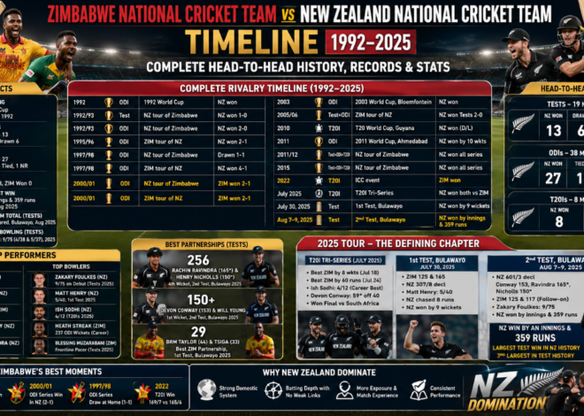 Zimbabwe vs New Zealand Cricket Timeline: Complete Head-to-Head History, Records & Stats