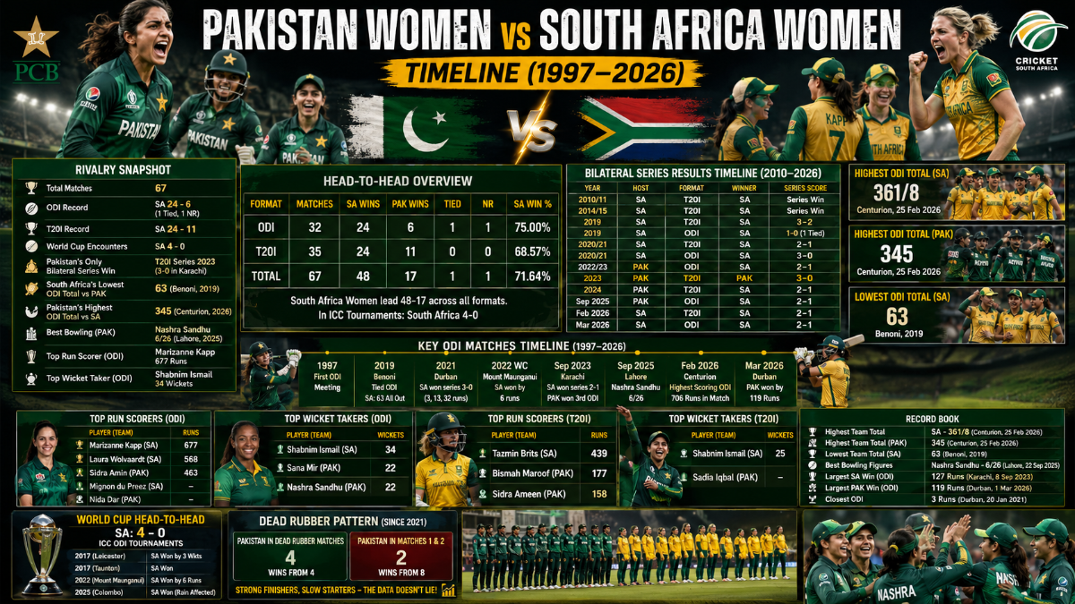 Pakistan Women vs South Africa Women: Complete Head-to-Head Timeline, Records and Rivalry Database (1997–2026)