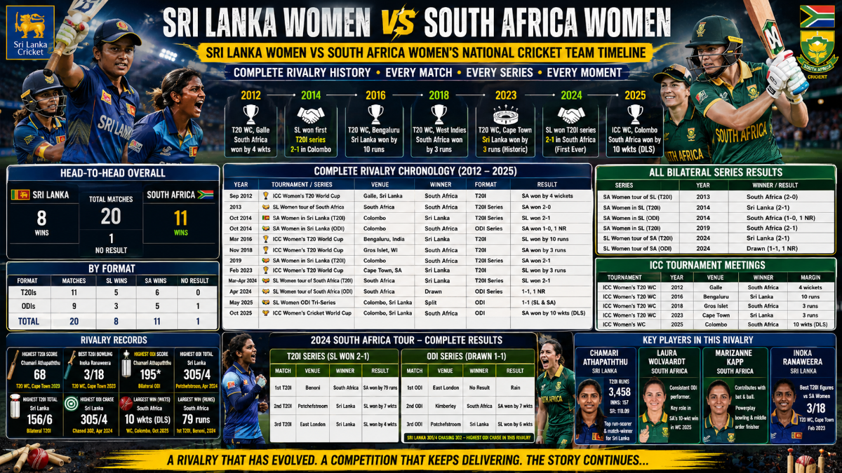 Sri Lanka Women vs South Africa Women Cricket Timeline: Complete Rivalry History
