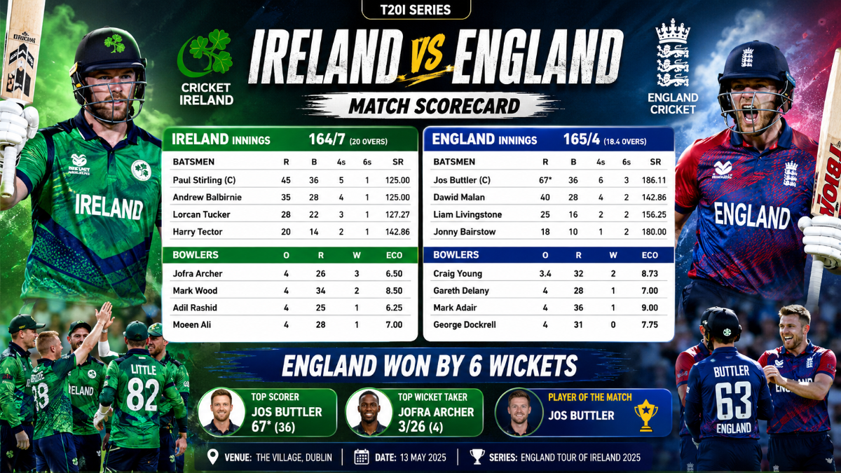 Ireland Cricket Team vs England Cricket Team Match Scorecard: Complete Series Breakdown, Batting Figures, Bowling Stats & Tactical Analysis